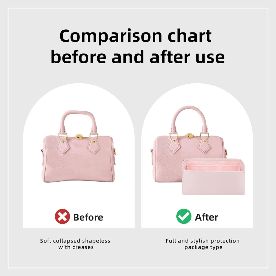 DGAZ Handtaschen Organizer Einsatz, Seide Handtaschenorganisator für LV Speedy Nano/20/25/30/35/40/4
