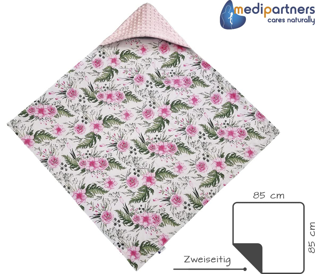 Medi Partners Einschlagdecke Baby Babyschale 100% Baumwolle für Sommer 85x85cm Kinderwagen Kuschelde