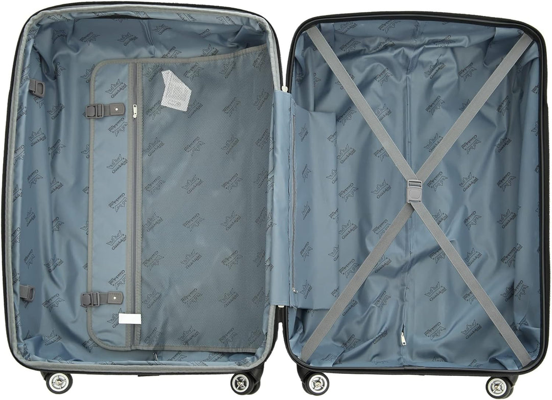 INVIDA Glüückskind Luxus Hartschalen Koffer Trolley ABS mit 4 Zwillingsrollen in Anthrazit Grösse: X