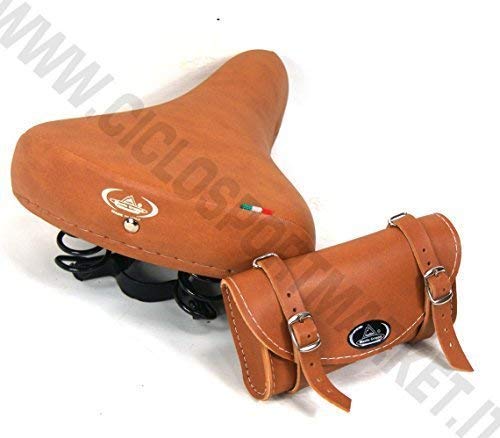 Sattel MONTEGRAPPA mit Federn + Tasche MONTEGRAPPA Fahrrad Graziella-Ära-R - Holland / vintage Honig