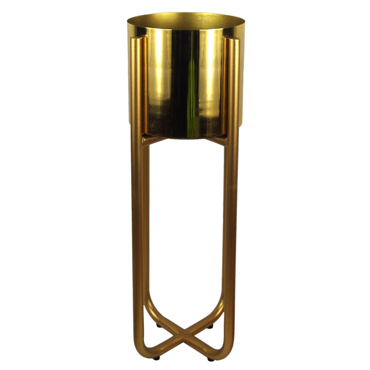 Leaf Pflanzgefäss, Metall, goldfarben, 62 cm 62 cm Gold, 62 cm Gold