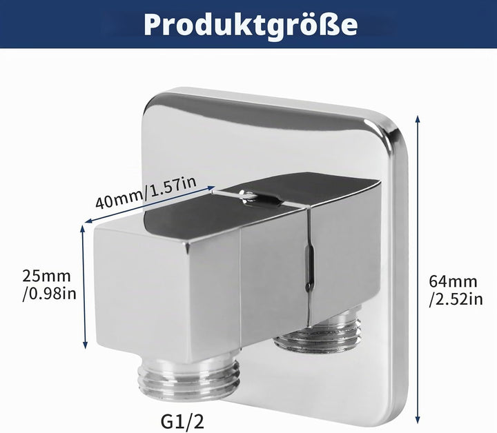 Chrom Messing Wandanschlussbogen, G1 / 2 Wandanschlussbogen Eckig, Duschauslass-Winkel für Die Verde
