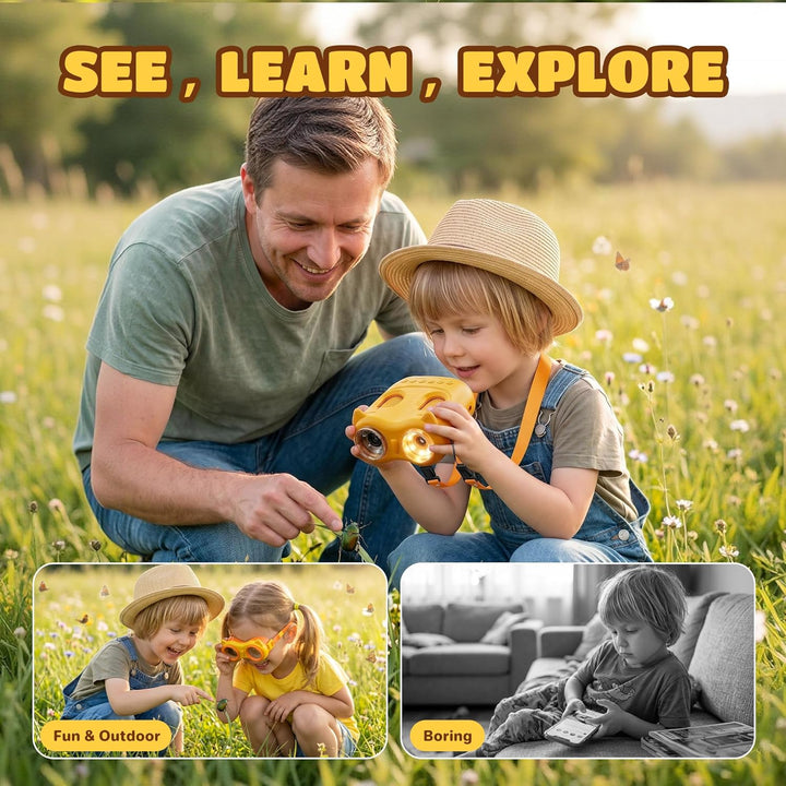 1000X Digital Mikroskop für Kinder Pocket: 2-in-1 Lupe und Teleskop - Geschenk für Jungen Mädchen ab