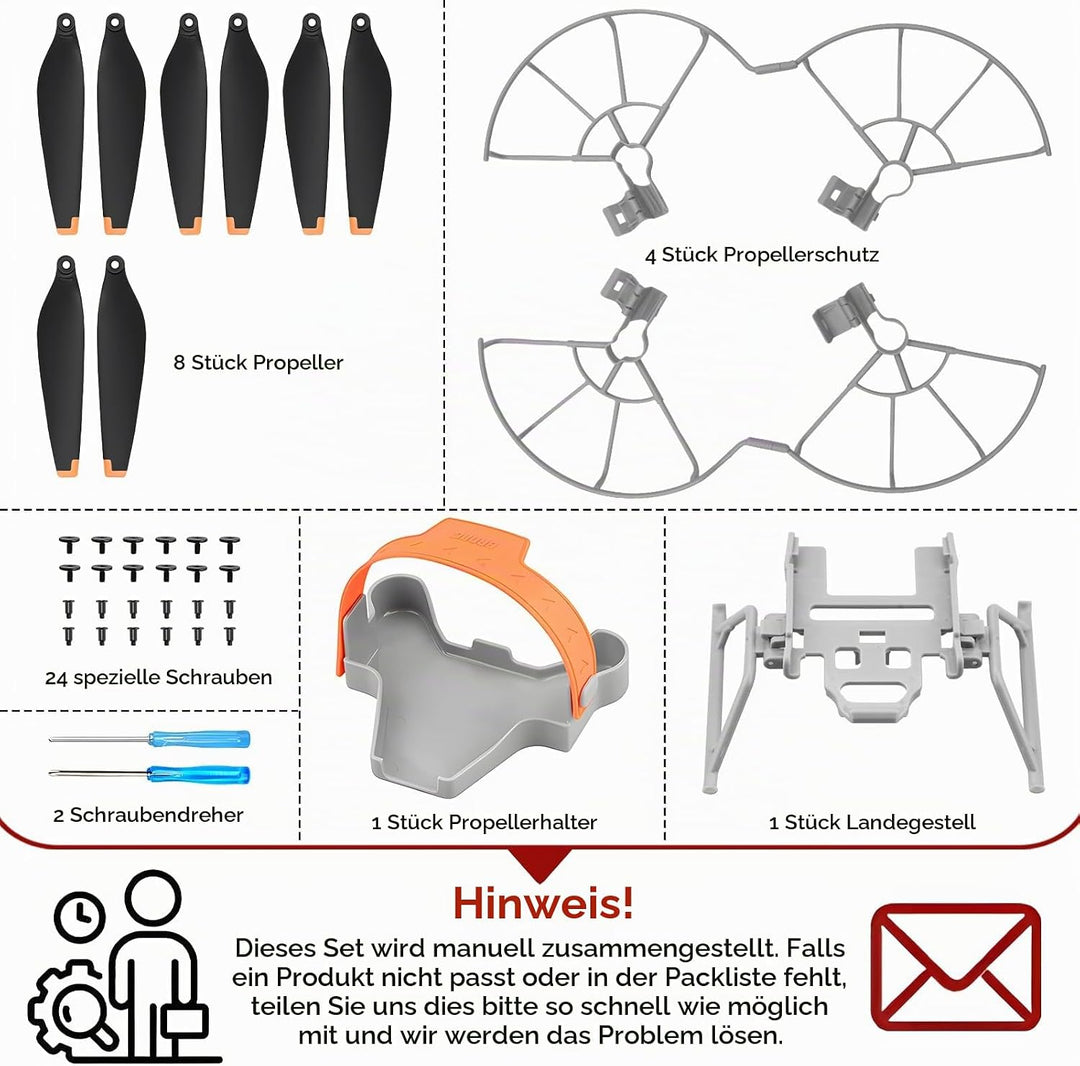 Mini 3 Pro Propeller – mit Blattschutz Propellerhalter Propeller Stabilisator Fahrwerk Beinen faltba