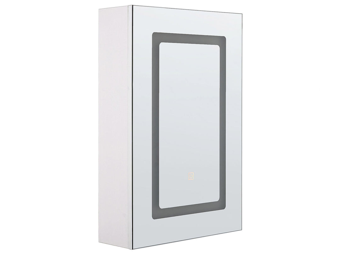 Moderner Bad-Spiegelschrank 40x60 cm 1 türig mit LED Beleuchtung weiss Condor