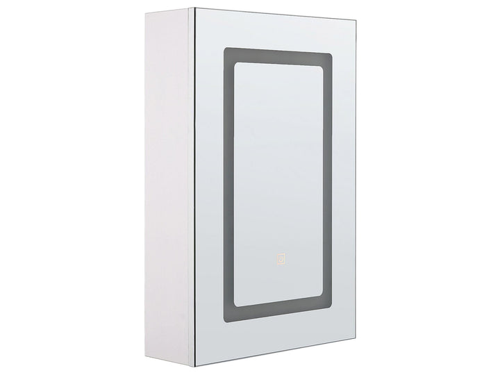 Moderner Bad-Spiegelschrank 40x60 cm 1 türig mit LED Beleuchtung weiss Condor