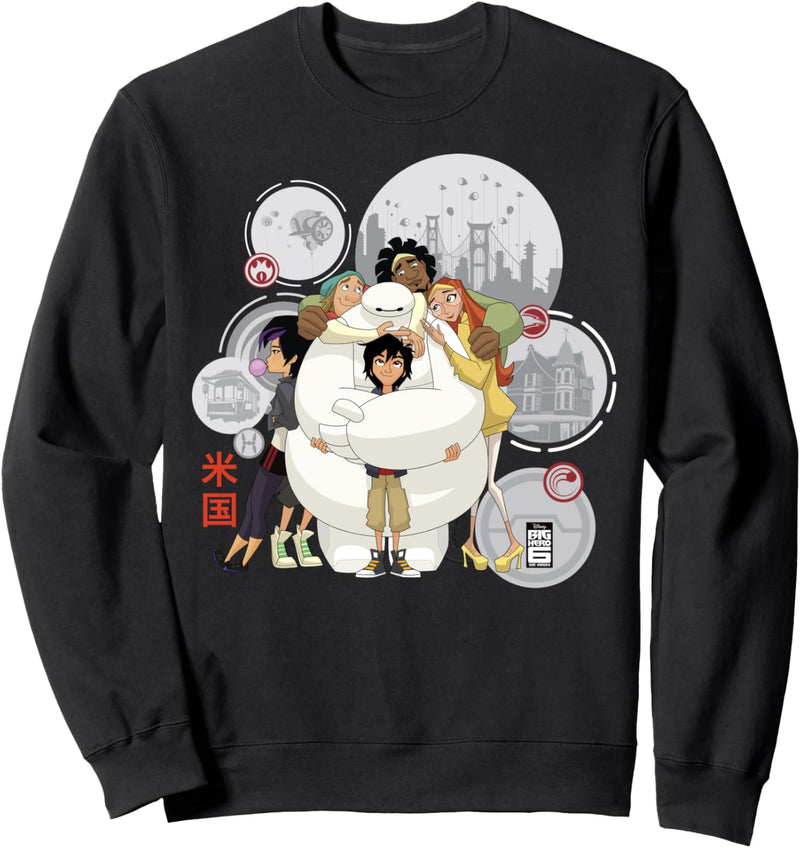 Disney Big Hero 6 TV Series Baymax Hugs Group Portrait Sweatshirt