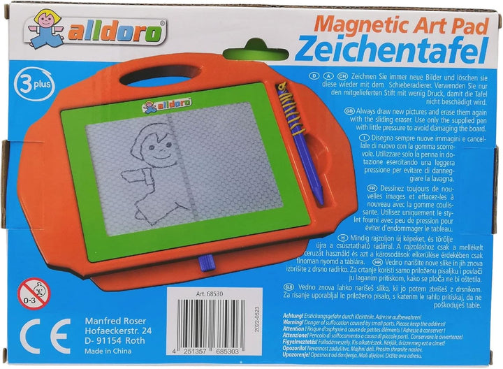 alldoro 68530 Zeichentafel Mini – Zaubertafel mit schwarz-weisser Malfläche – Schreibtafel magnetisc