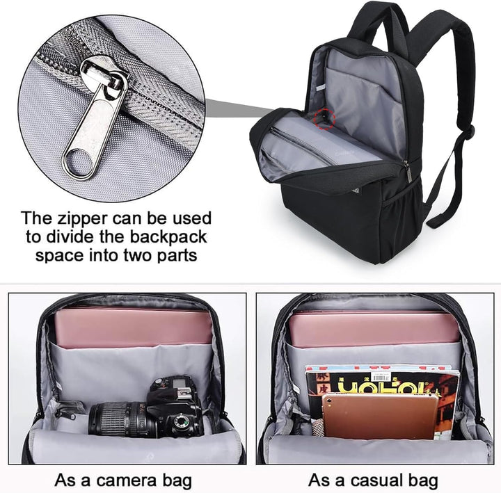 CADeN Kamerarucksack, Wasserdicht Kameratasche Dual Use SLR Bag Diebstahl Fotorucksack Kompatibel mi