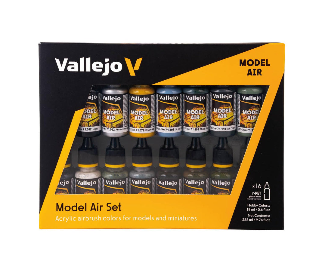 Vallejo 71189 Farbset, WWII, 16 x 17 ml, British RAF/FAA Model Air Set 17 ml, 17ML