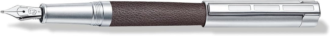 STAEDTLER Initium Corium Füllhalter, braunes Leder, EF, Made in Germany, mit edler Geschenkverpackun