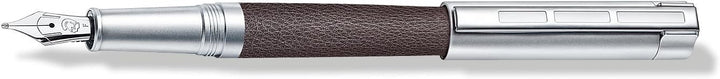STAEDTLER Initium Corium Füllhalter, braunes Leder, EF, Made in Germany, mit edler Geschenkverpackun