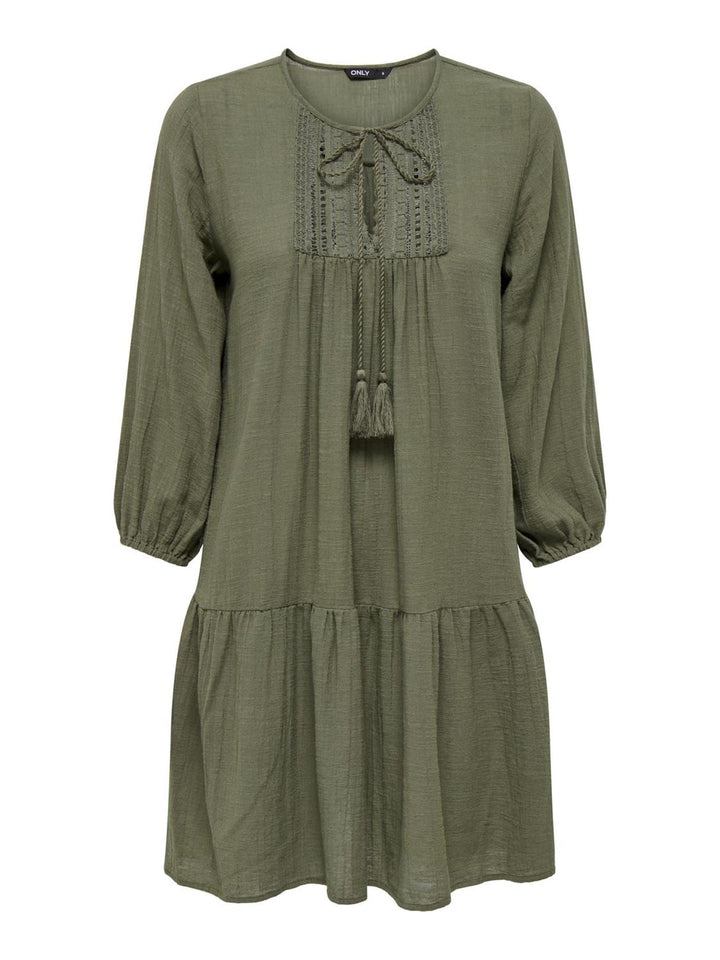 ONLY Damen ONLVINNIE Life 3/4 LACE Tunic WVN N 15219922 L Kalamata, L Kalamata
