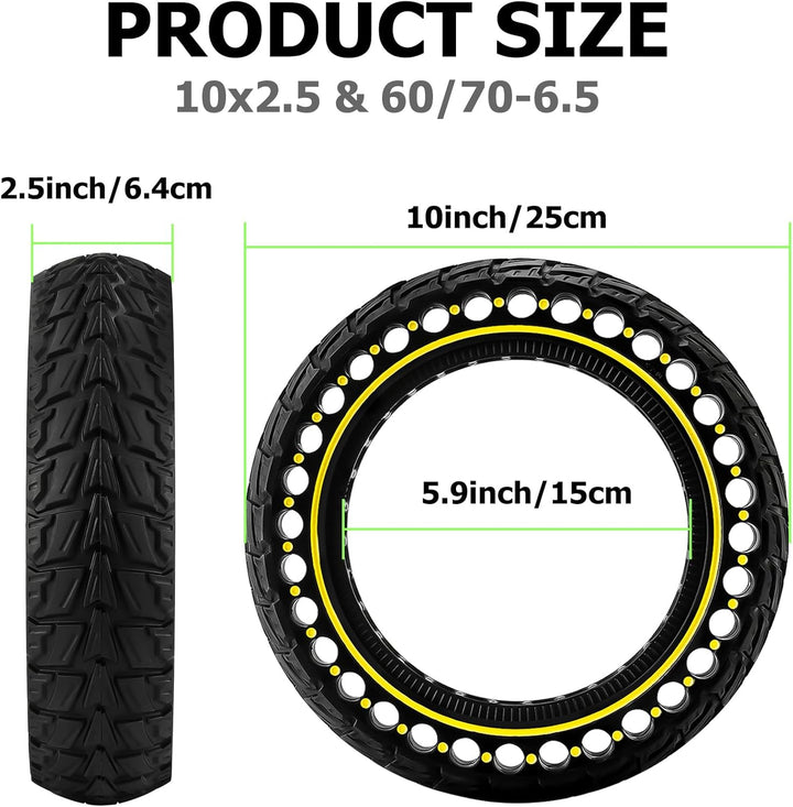 BABEJIA 2PCS E Scooter Reifen 60/75-6.5, Vollgummireifen 10x2.50-6.5 e Scooter G30, E Scooter Reifen