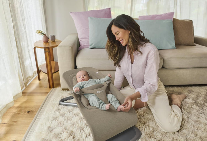 Ergobaby 3-in-1 Evolve Bouncer, Ergonomische Babywippe für Neugeborene ab Geburt bis zum Kleinkind,