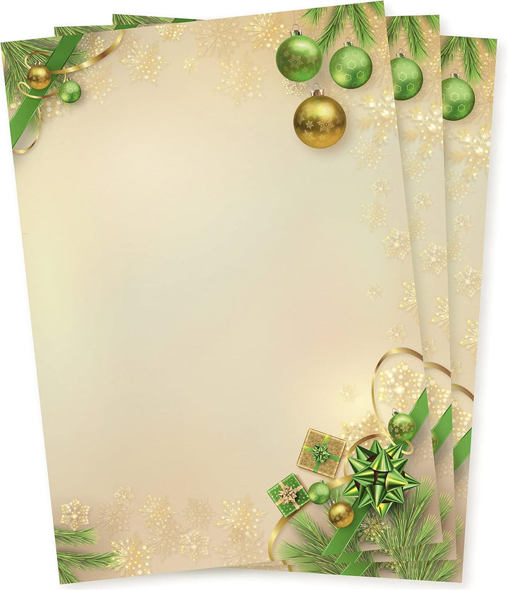 Chalet Noel 500 Sets Weihnachtsbriefpapier mit Umschlag ohne Fenster Weihnachtspapier A4 Briefpapier