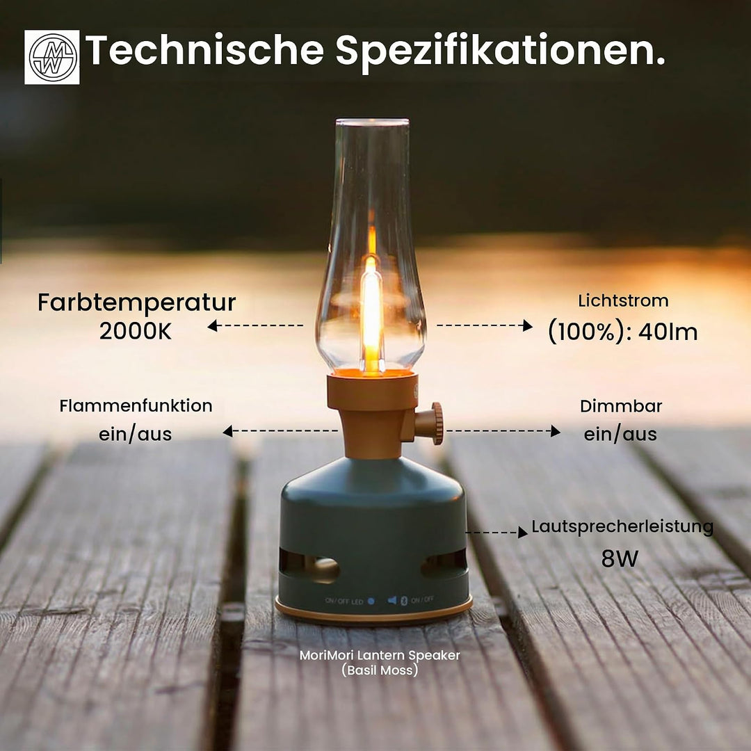 MoriMori Design-Leuchte mit Lautsprecher (basil-moos)