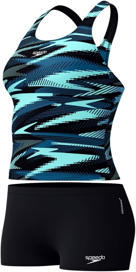 Speedo Damen Hyperboom Tankini Tankini Badeanzug 28 Arctic Glass, 28 Arctic Glass