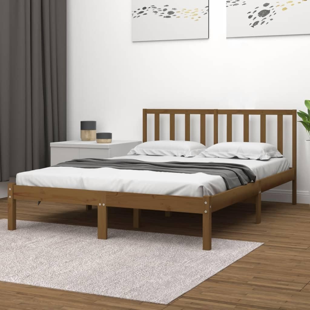 vidaXL Massivholzbett Holzbett Bett Doppelbett Bettgestell Bettrahmen Lattenrost Schlafzimmermöbel S