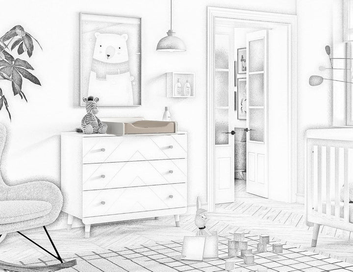 möbelando Wickelaufsatz >BILLY< in Satin Weiss, MDF - 49,5x10x67,8cm (BxHxT)