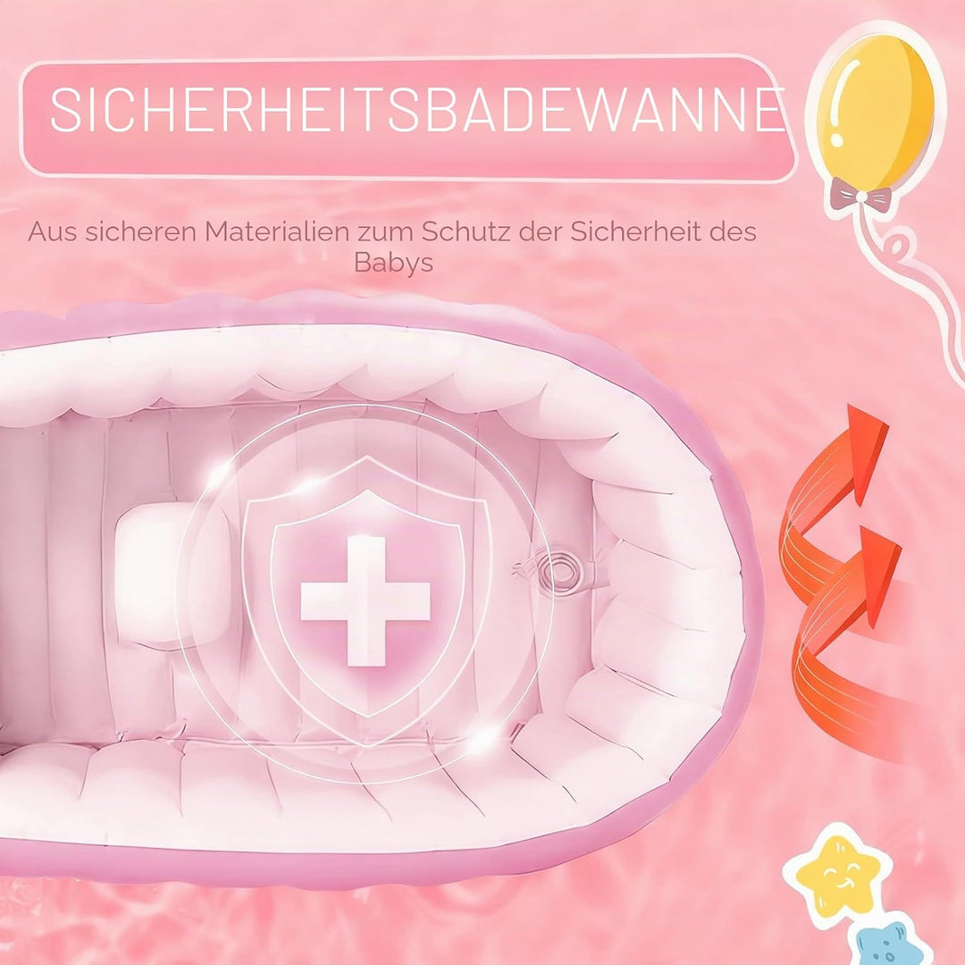 Aufblasbare Baby Badewanne, Säuglings Kinder Badewanne mit Luftpumpe, Reise Tragbare Badewanne für D