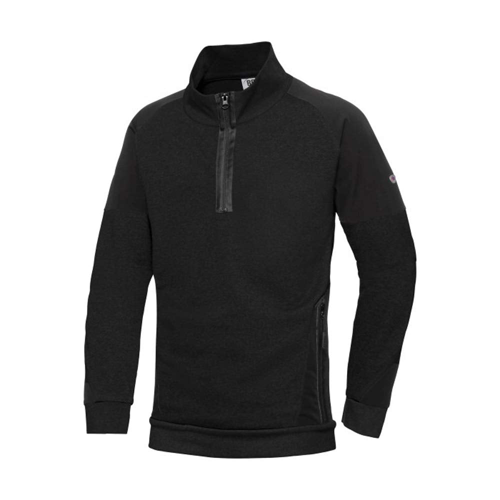 BP 1828-293-0032-M Herren-Sweatshirt mit halbem Reissverschluss, Lange Ärmel, hoher Kragen mit Reiss