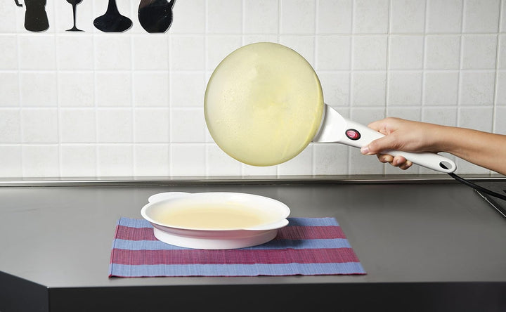 G3 Ferrari G10306 Creppe Crêpespfanne, Durchmesser 20 cm, komplett mit Schale für die Teig Schwarz /