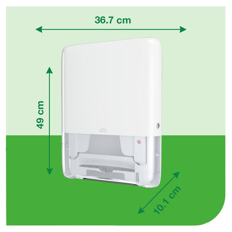 Tork PeakServe Mini-Spender für Endlos Papierhandtücher in Weiss H5 Hohe Kapazität Elevation-Design