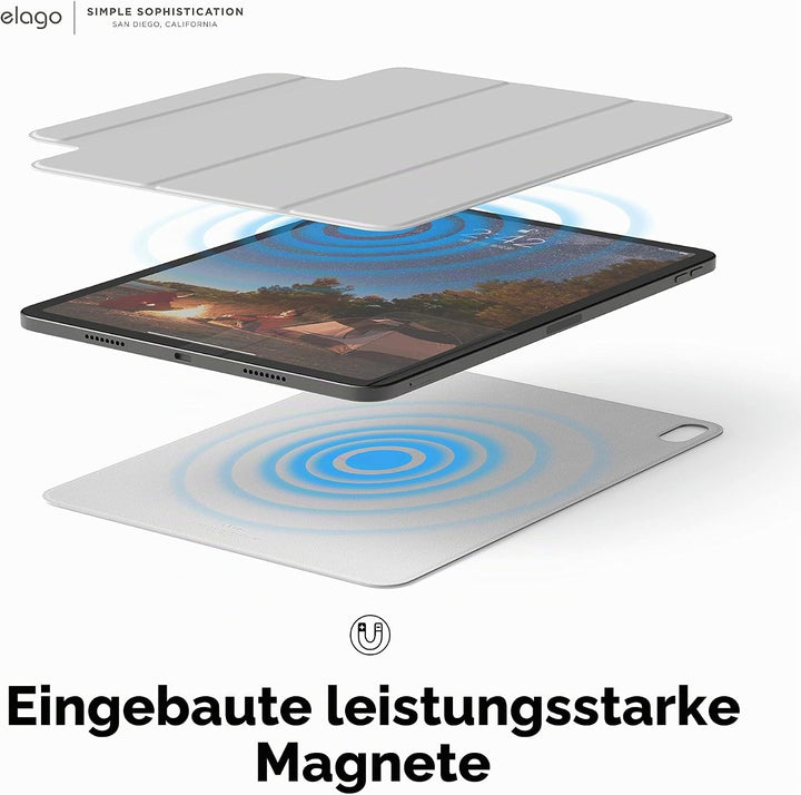 elago Magnetische Folio Hülle für iPad Air 10.9" 5., 4. Gen - Rückwand kann an Metallmaterialien bef