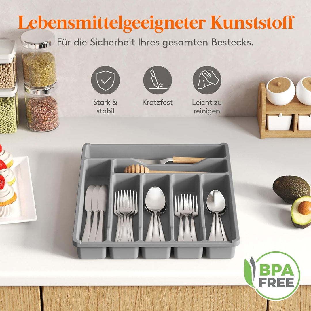 Lifewit Besteckkasten für Schubladen, Besteck Organizer Schublade Organizer Küche Kompakt Besteckein