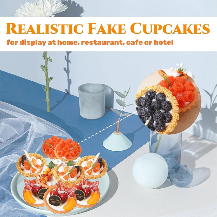 Künstliche Kuchendekoration, 6 Stück, 7,6 cm, für Kuchen, Gebäck, Muffins, Desserts, realistische kü