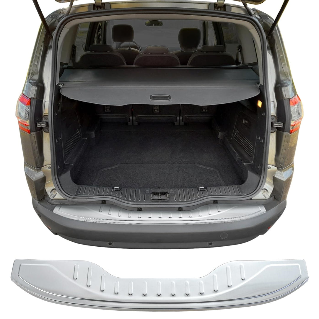 RECAMBO Ladekantenschutz Edelstahl kompatibel für Ford S-Max | WA6 | BJ 2006-2014 - matt gebürstet m