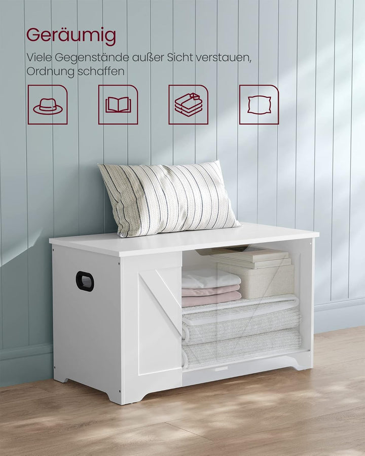 VASAGLE Schuhbank, Sitzbank mit Stauraum, Sitztruhe, 2 Sicherheitsscharniere, Aufbewahrungsschrank,