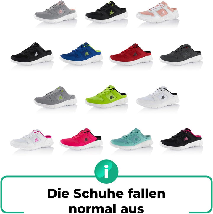 Fusskleidung® Damen Herren Hausschuhe atmungsaktive Clogs leichte Pantoffeln, 36 EU Weiß Schwar