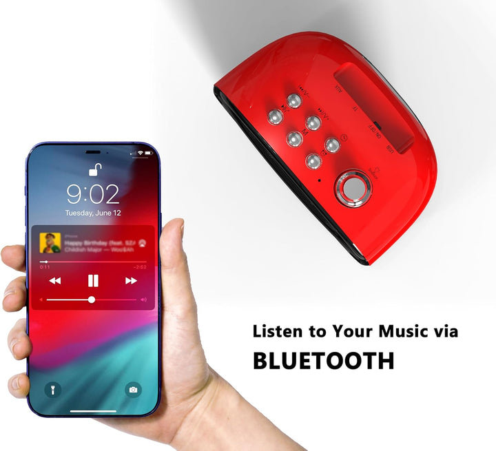 iTOMA Retro Wecker mit Bluetooth, Zeitanzeige, Alarmeinstellung, TF-Kartensteckplatz, AUX Jack, Frei