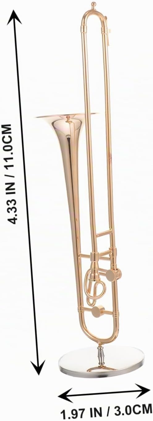 HEALLILY Miniatur Posaune Modell 4.3 Zoll Kleine Trombone Spielzeug Dekorative Blechblasinstrument F