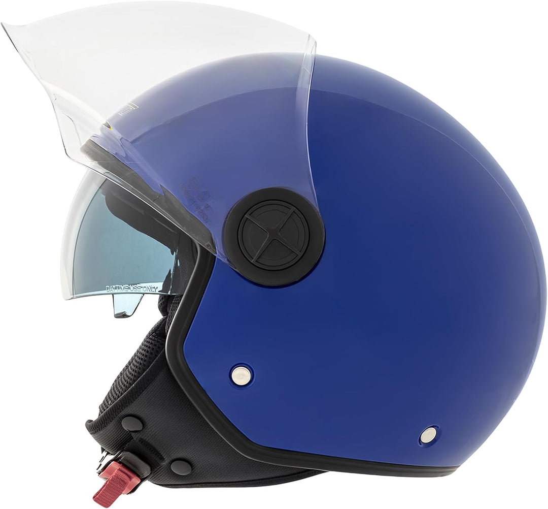 Motorradhelm Motorrad Roller Jet Helm Innensonnenblende 2 Viser SonicMoto 57-58 cm ( M) Blau, 57-58