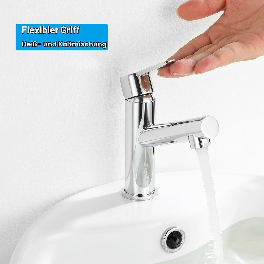 Waschtischarmatur, Wasserhahn Bad Mischbatterie, Einhebelmischer Waschbecken Armaturen mit Auslauf H