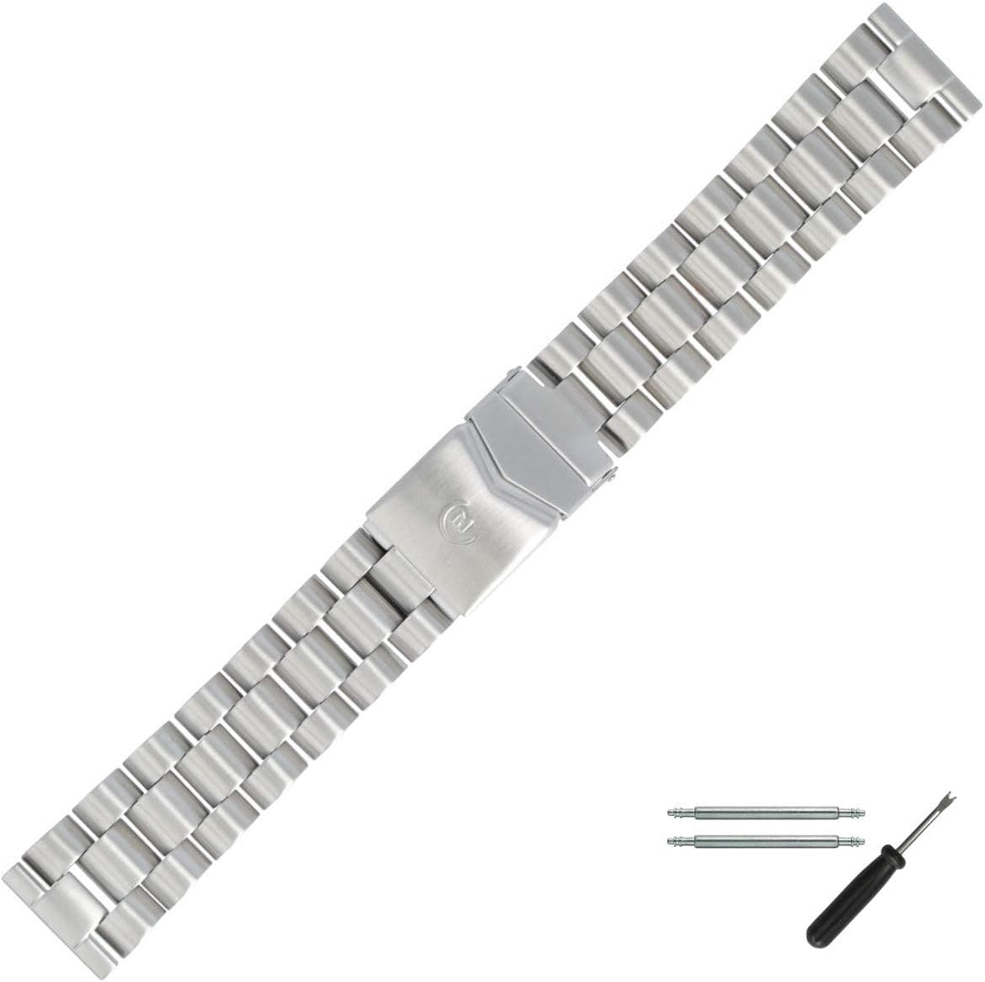 MARBURGER Uhrenarmband 22mm Edelstahl Silber - Werkzeug Montage Set 89508180020