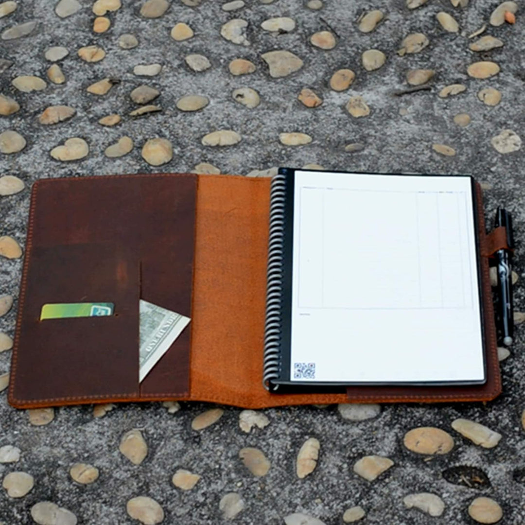 JJNUSA Notebook-Hülle, kompatibel mit Rocketbook, Smart Business, Distressed Echtleder Notebook-Hüll