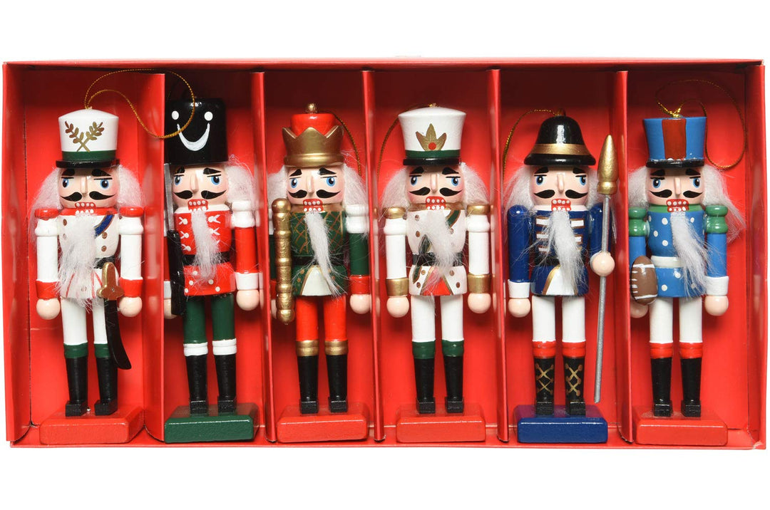 Christmas Decoration Weihnachtsfiguren Nussknacker 12cm Holz 6er Set