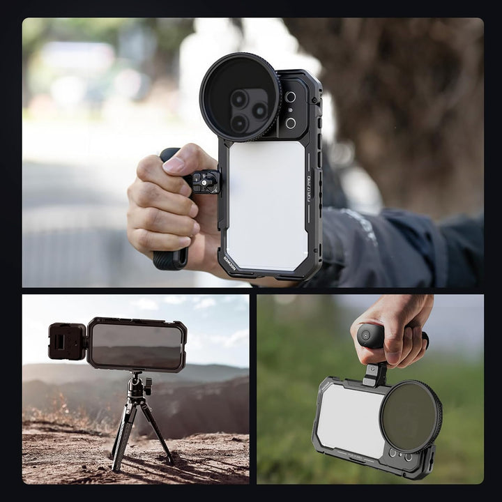 NEEWER 17 Pro Käfig Cage Video Rig Handy Stabilisator Set kompatibel mit iPhone 17 Pro mit 67mm Filt