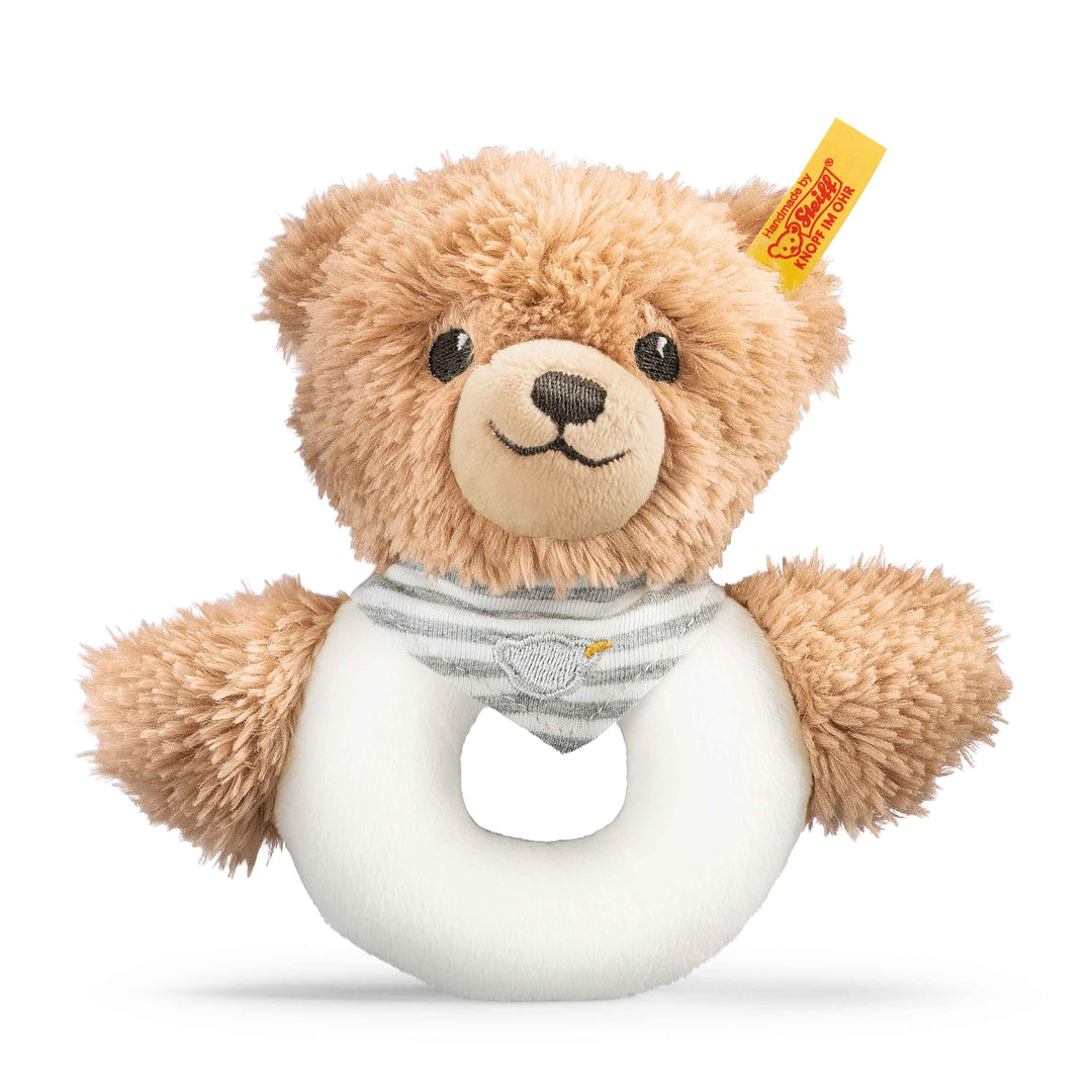 Steiff Kuscheltier Schlaf-gut-Bär Greifling mit Rassel, Süsses Stofftier, Jungen, Mädchen & Babys ab
