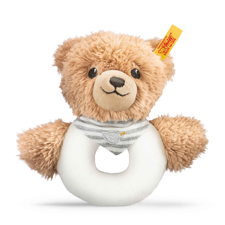 Steiff Kuscheltier Schlaf-gut-Bär Greifling mit Rassel, Süsses Stofftier, Jungen, Mädchen & Babys ab