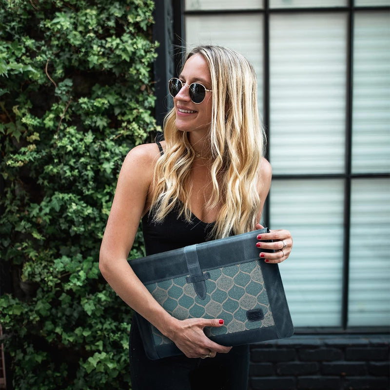 Londo Echtleder Tasche, Hülle für MacBook Pro – 15 & 16 Zoll Kompatibel mit M1 und 2020 Model (Blau)