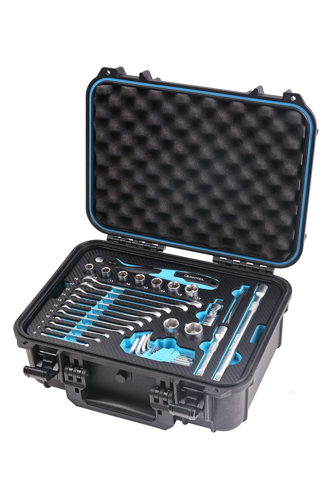 Quantool Werkzeugsatz 48-tlg. maritime Edition, IP65-wasserdichter Alu-Koffer, Chrom-Vanadium-Stahl,