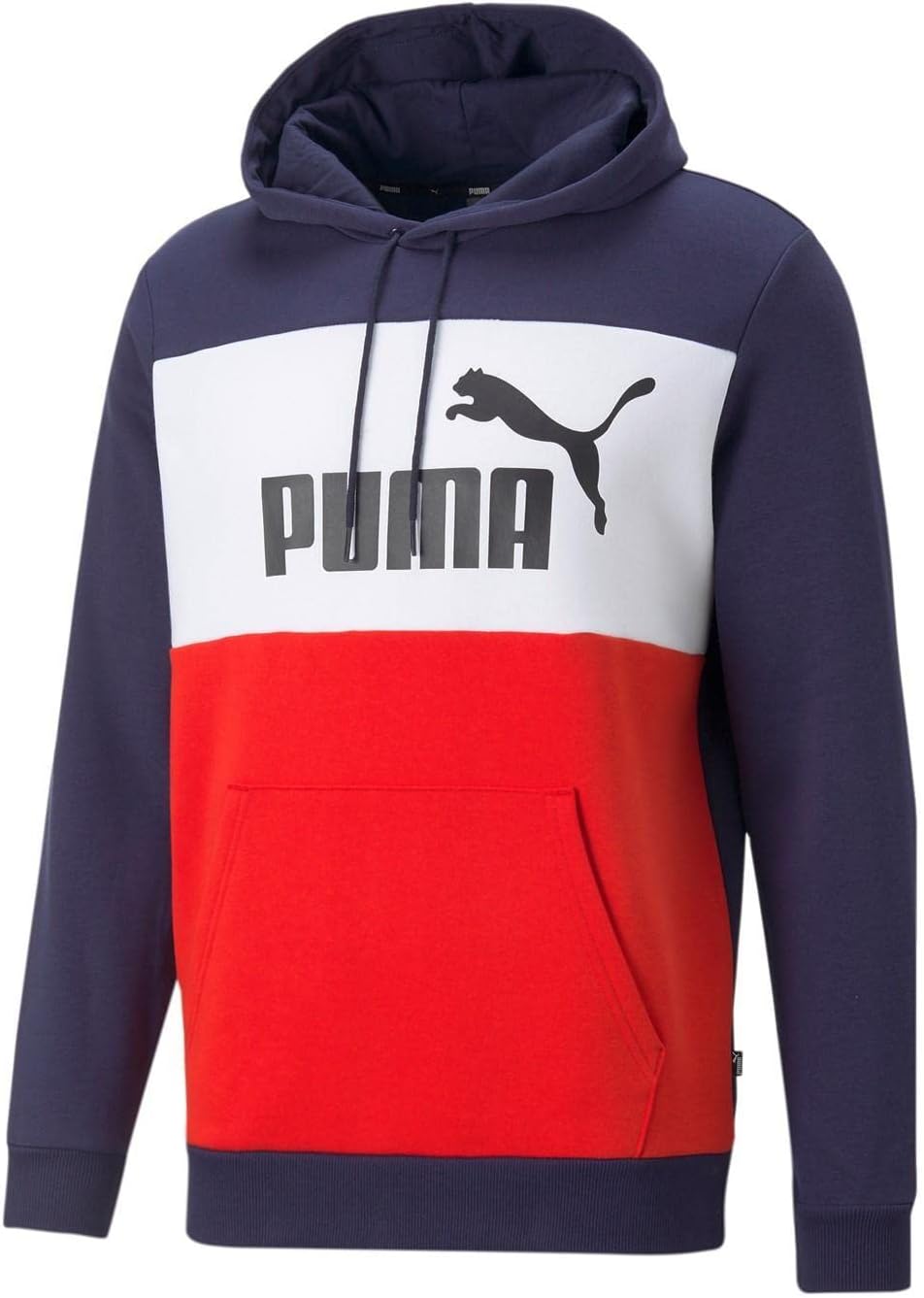 PUMA Herren ESS+ Colorblock Hoodie FL Sweatshirt S Peacoat, S Peacoat