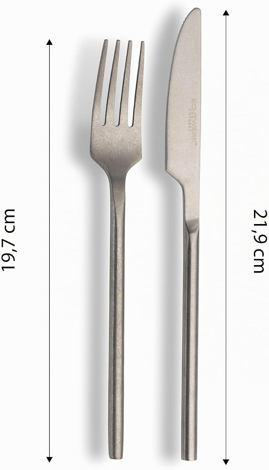 ECHTWERK Tafelbesteck Malou, Stonewashed silber, 16-teilig, Essbesteck für bis zu 4 Personen, Hochwe