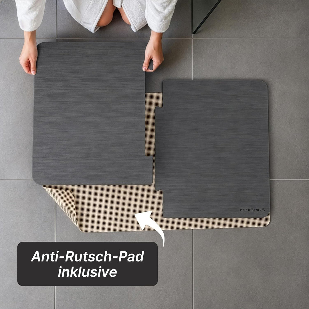 Minismus Puzzle Badematte Stein 80x50cm - Diatomite Stone Bath Mat - Steinmatte Badezimmer - Duschvo