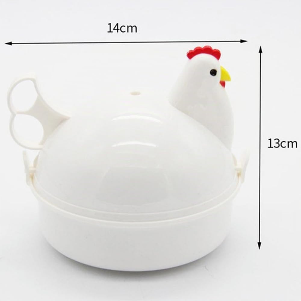 Mikrowellen Eierkocher,Eierdämpfer Hühnerform Eierkessel und 4-Cup Egg Pan für perfektes Egg Cooking